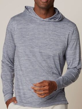 Johnnie-O Featherweight Performance T-shirt Hoodie Space dye blue Size Large